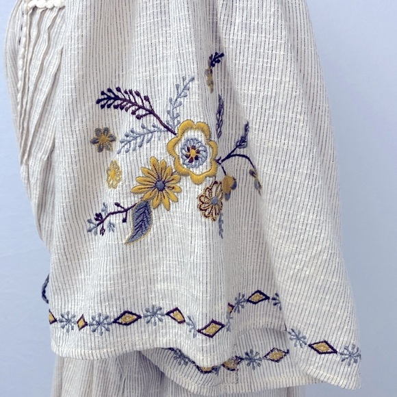 LAYERZ CLOTHING | Wander Boho Cream Embroidered Lagenlook Midi Dress 100% Cotton - Picture 9 of 14